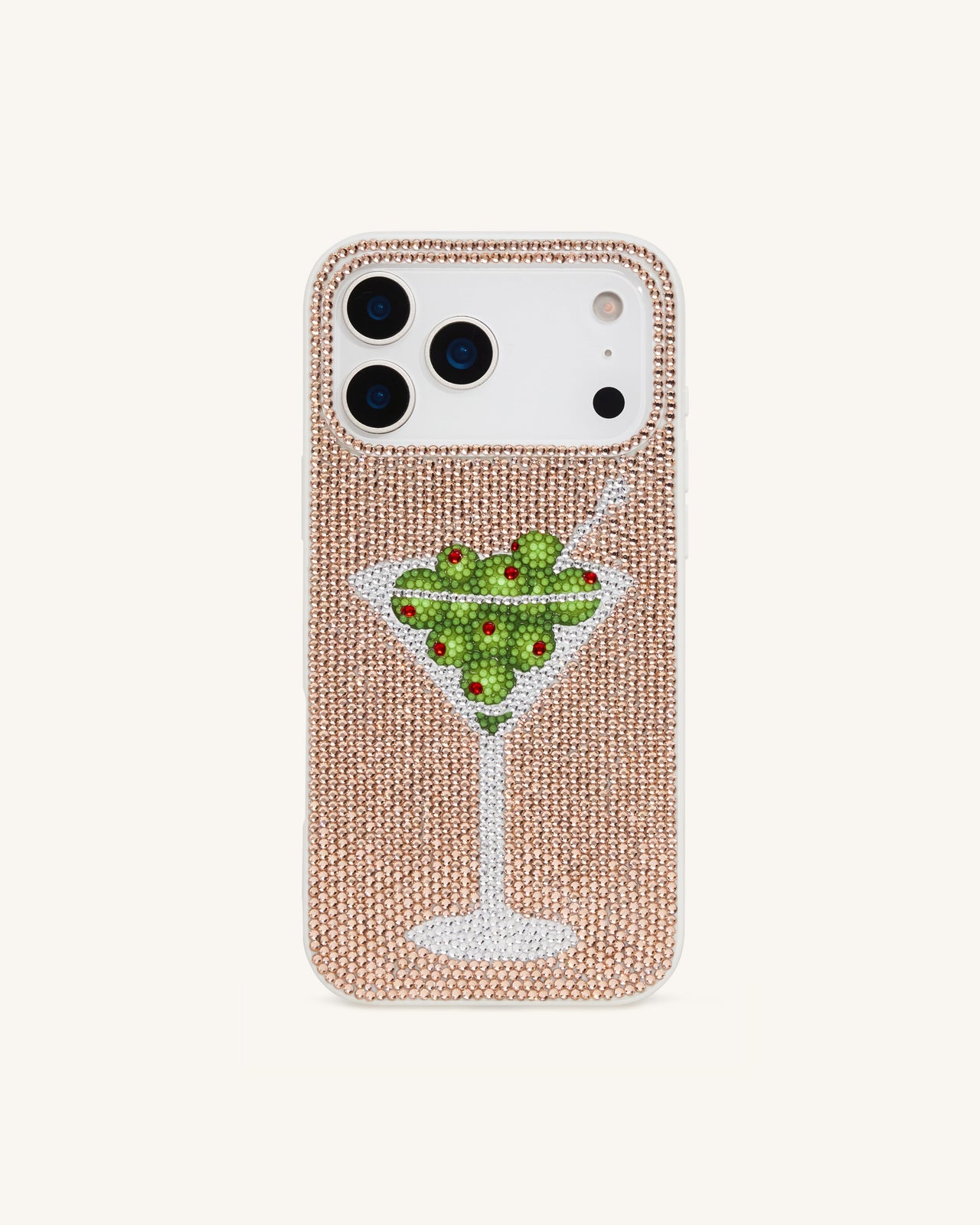 Olive Martini Custodia per Telefono in Cristallo Artificiale - Oro