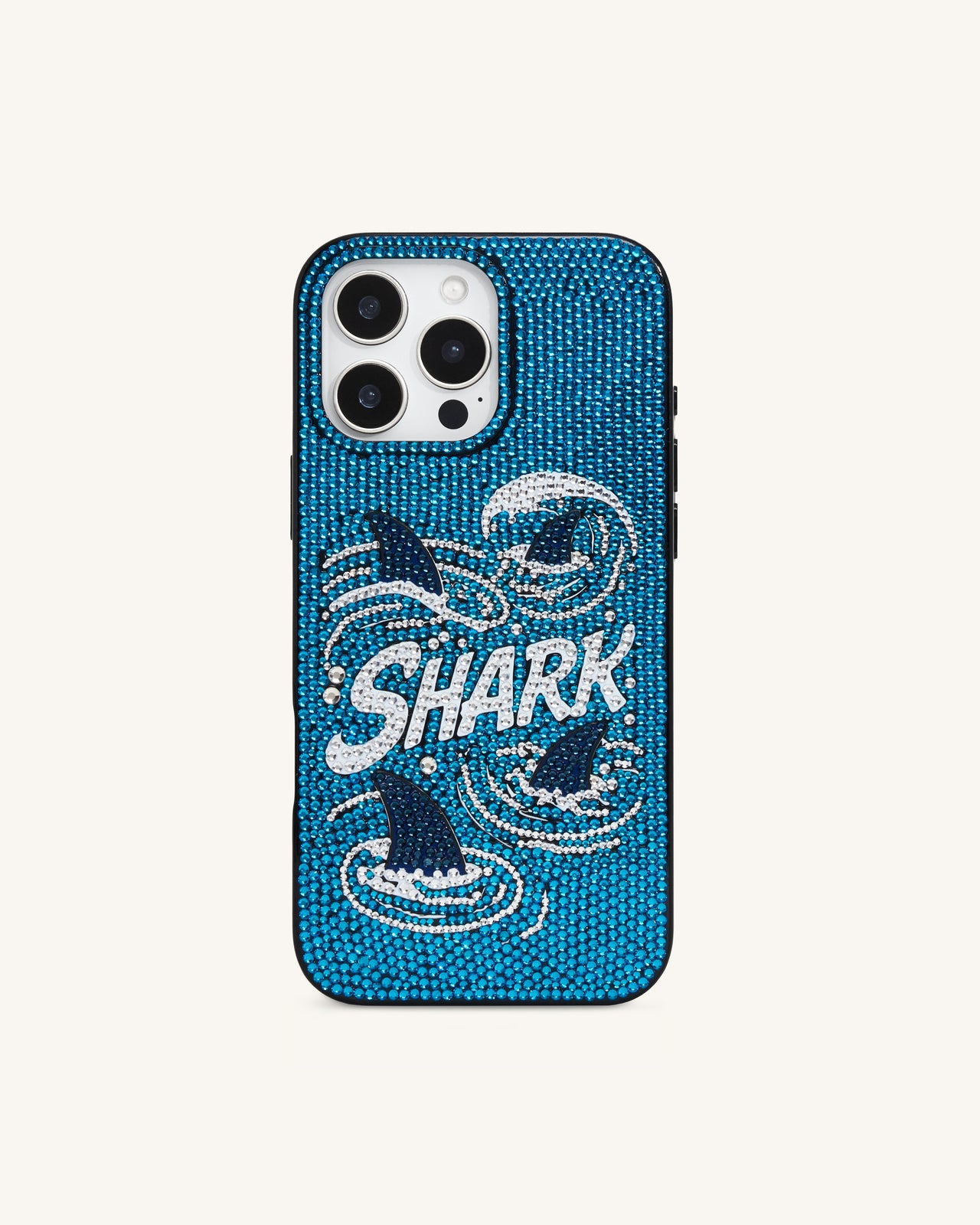 Shark Cover per telefono con cristallo artificiale blu - Blu