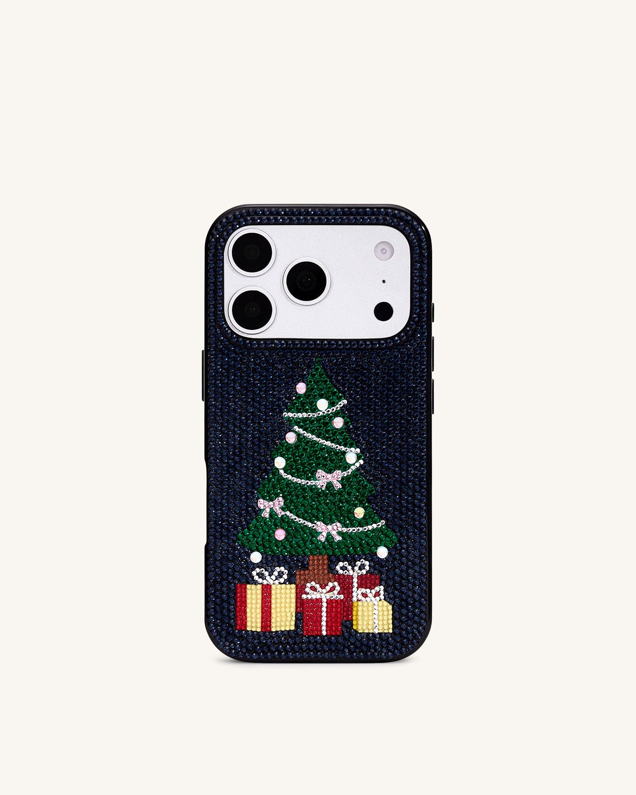 Funda de Teléfono con Brillos de Árbol de Navidad - Nero
