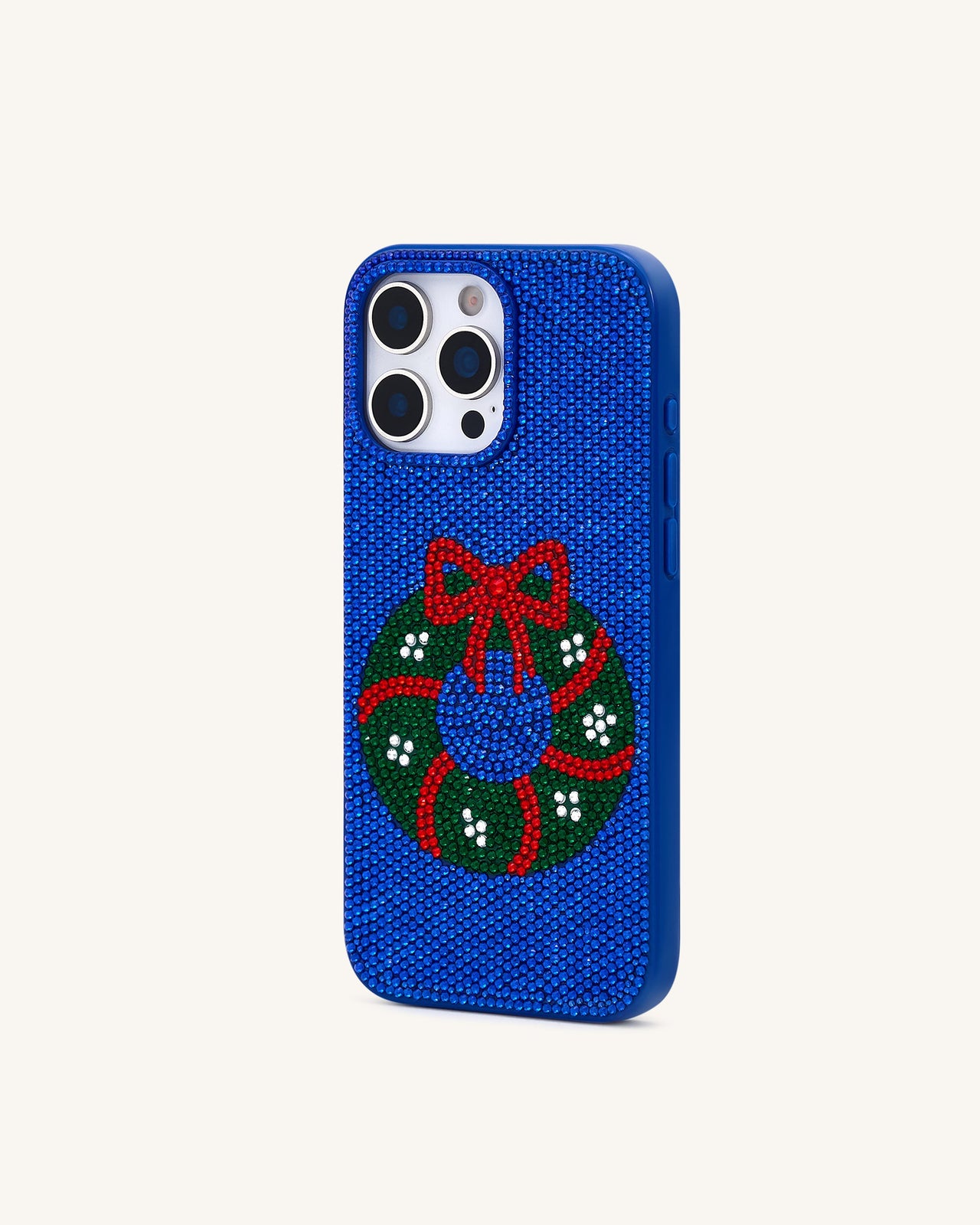 Holiday Funda para Teléfono con Corona de Brillos - Azul Cobalto