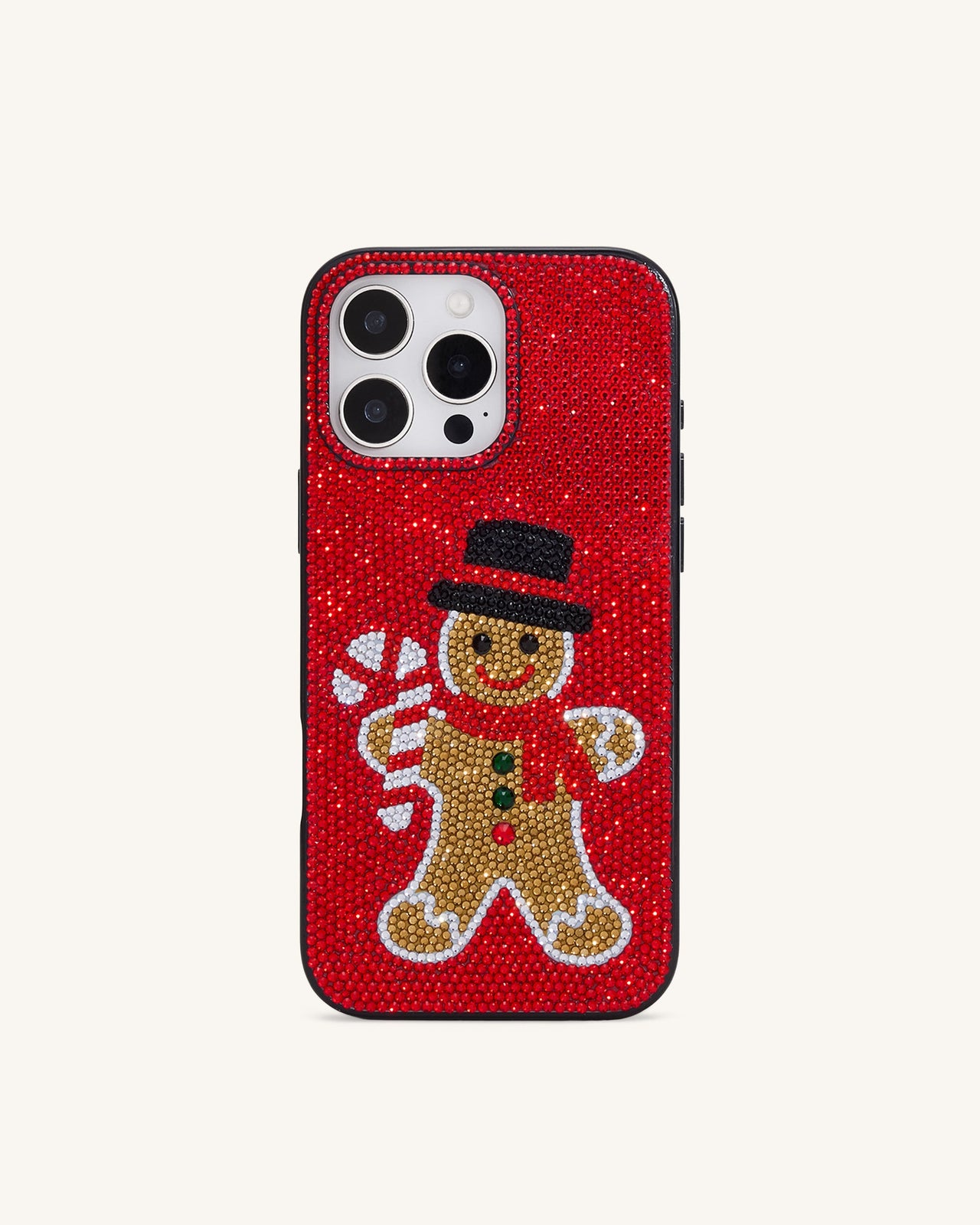 Funda de Teléfono con Brillos de Hombre de Jengibre Holiday - Rojo