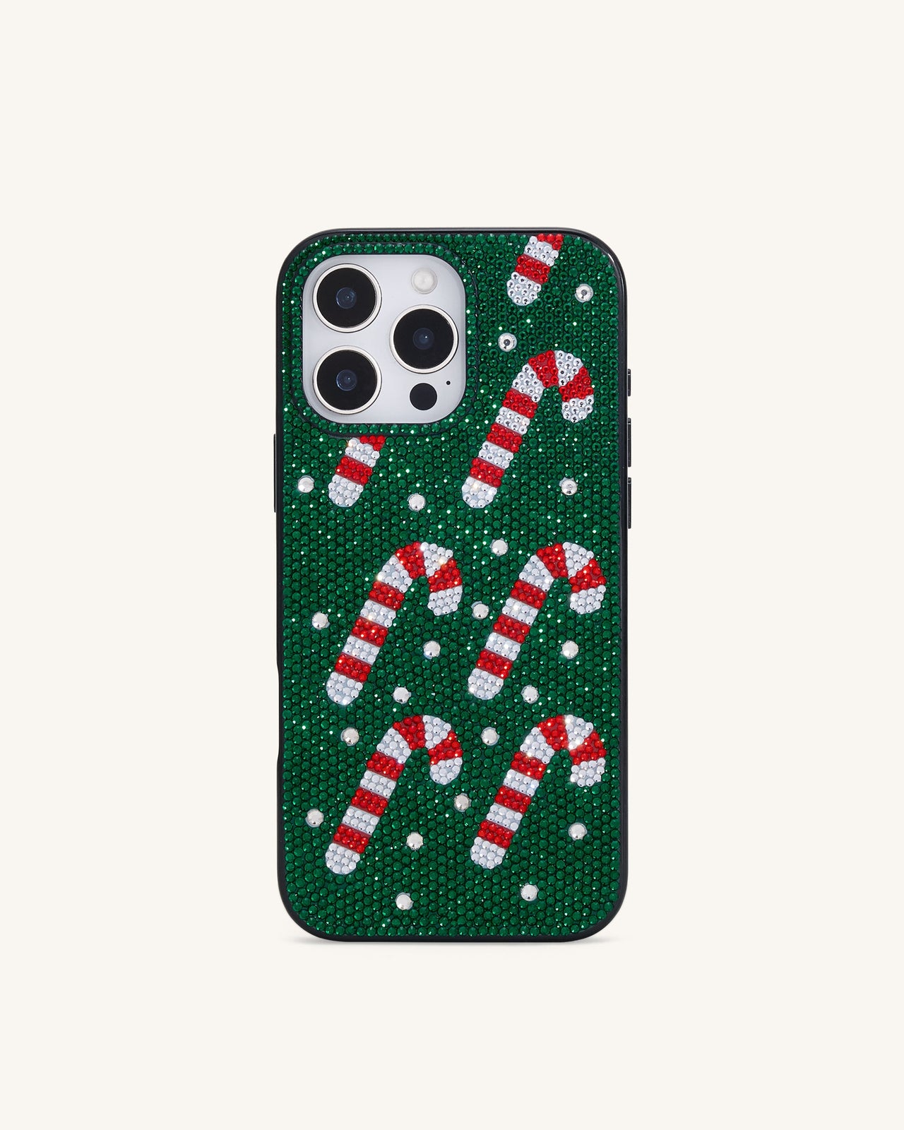 Funda de Teléfono Holiday Adornada con Bastones de Caramelo Candy - Verde