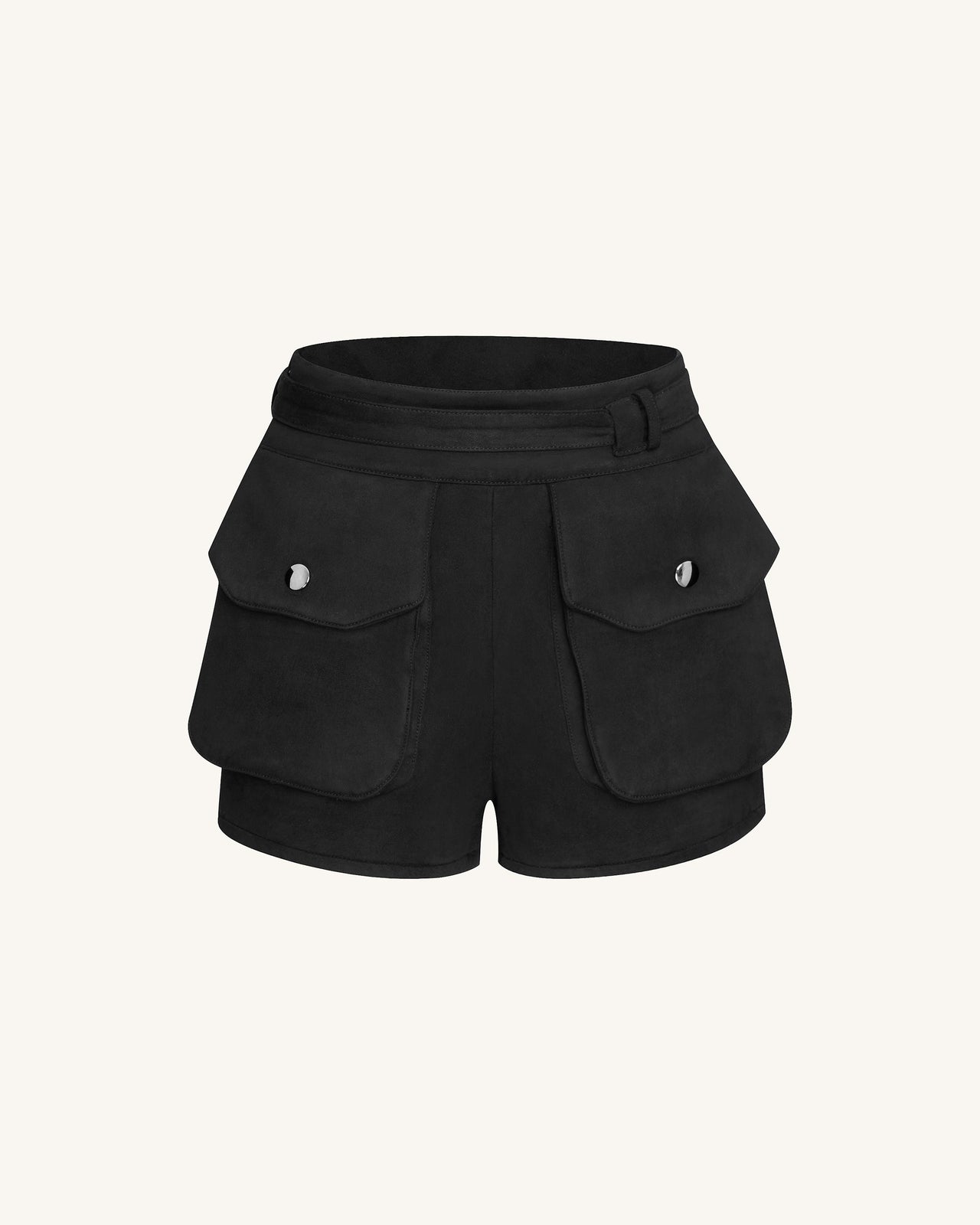Abigail Pantaloncini Utility a Vita Alta - Nero