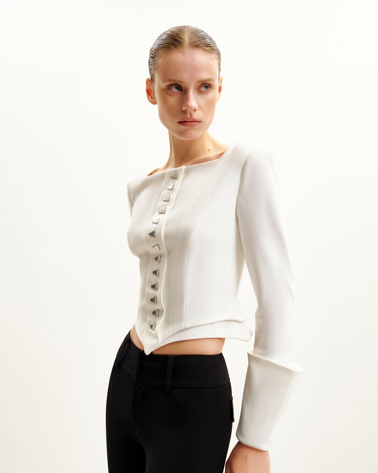 Lydia Blazer Ispirato Al Corsetto - Bianco