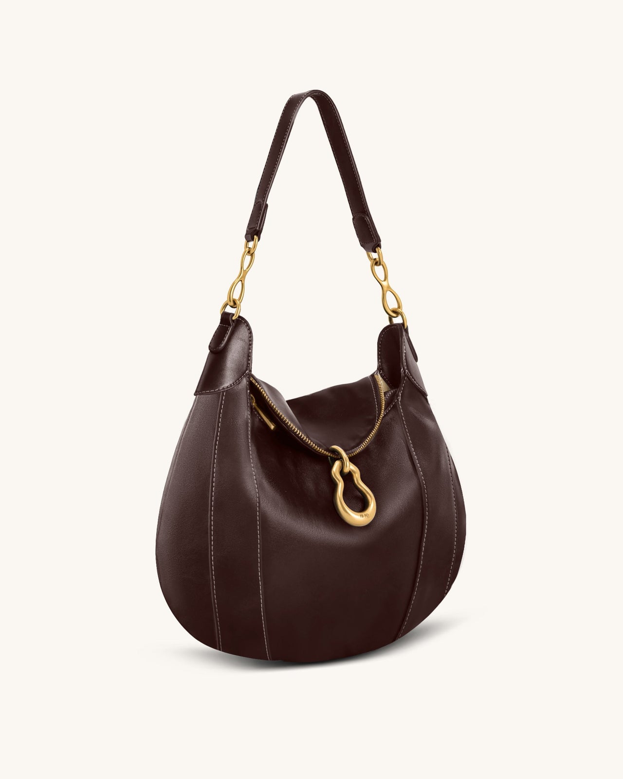 Nell Borsa con Manico Superiore con Frange Metalliche - Marrone Moka