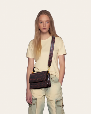 Mini Flap Borsa - Marrone Cocco