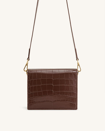 Mini Tracolla a Soffietto - Umber Croc