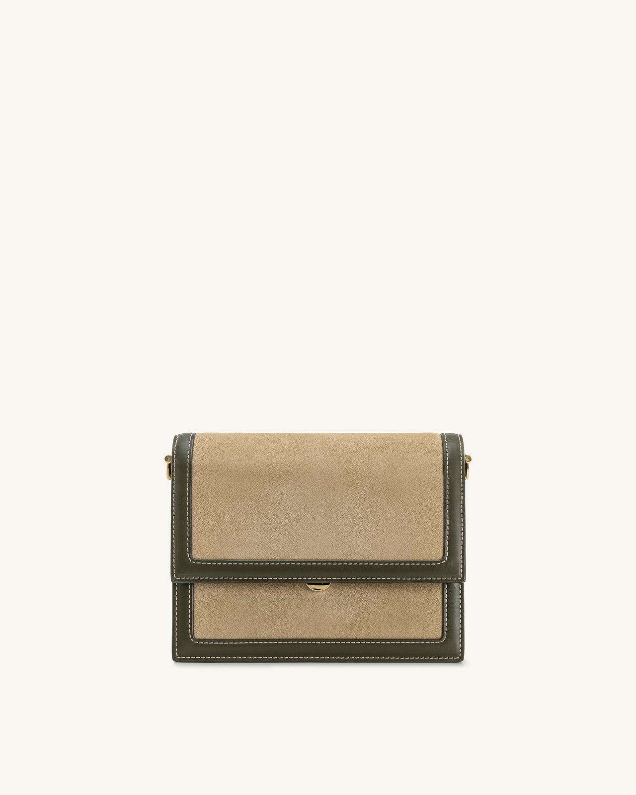 Mini tracolla con patta in finto suede - Verde