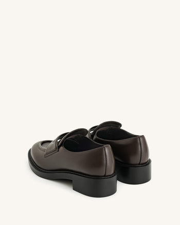 Mocassino Micah con tacco grosso - Marrone