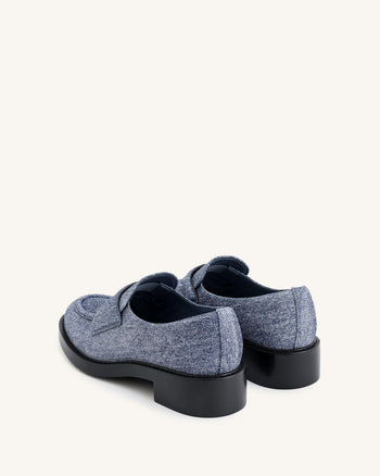 Micah Mocassino Chunky in Denim a Rilievo - Blu