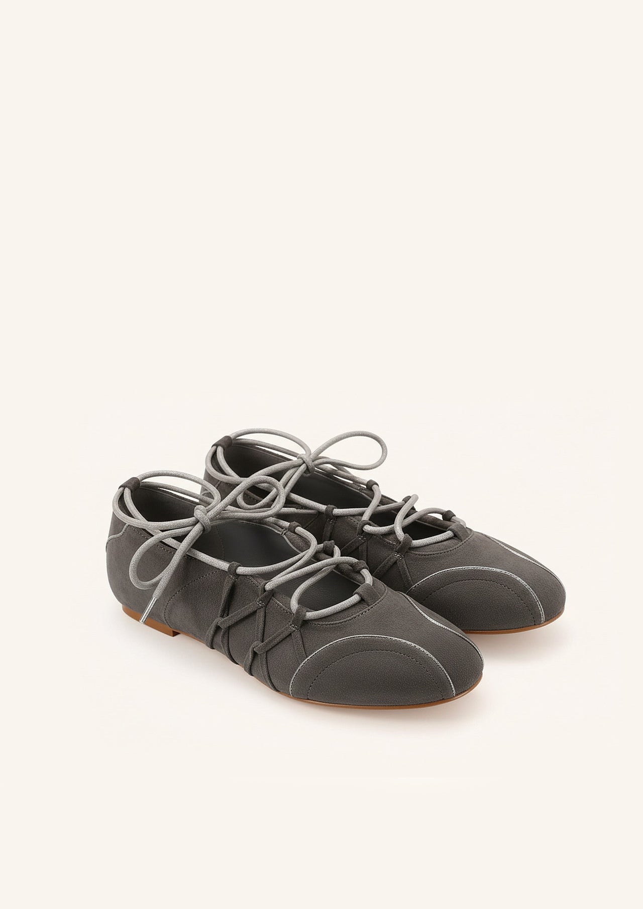 Iria Ballerine stringate - Grigio scuro