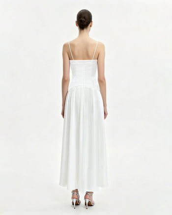 Abito lungo a stampa floreale - Bianco