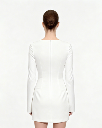 Abito aderente a stampa floreale - Bianco