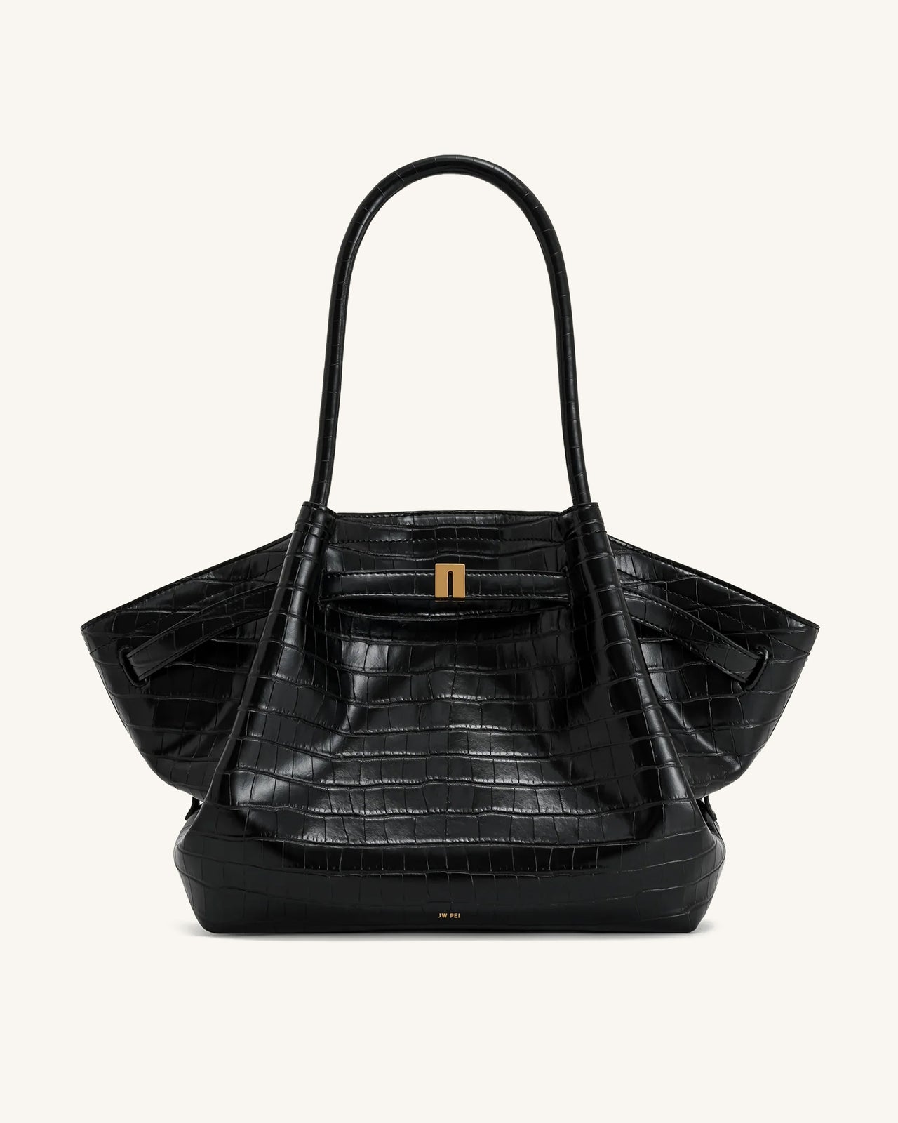 Hana Borsa tote grande - Coccodrillo nero