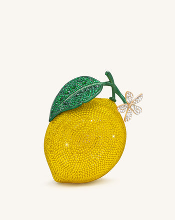 Pochette con strass ispirata al limone - Giallo