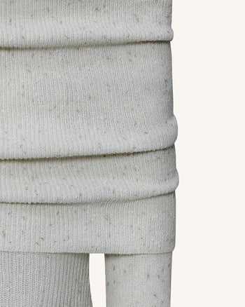 Abito lungo in maglia con spalle scoperte - Crema