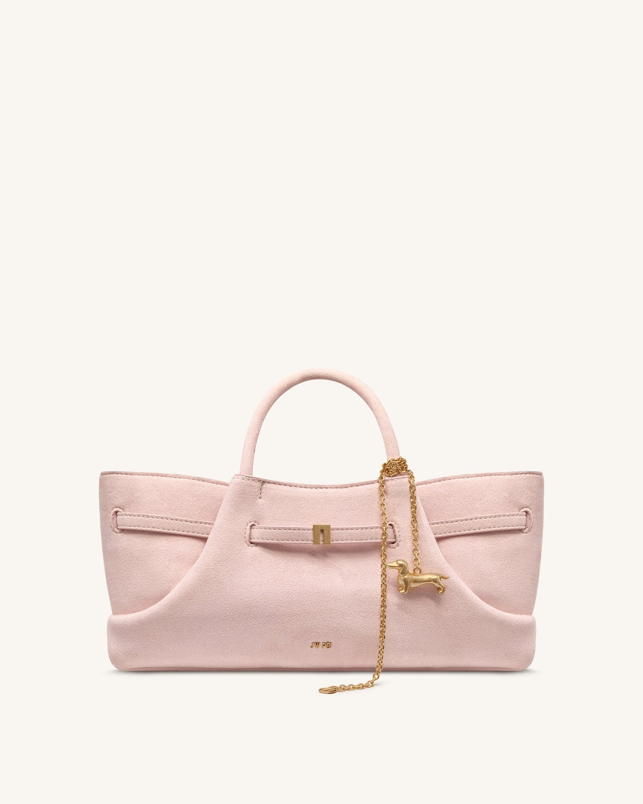 Maeve Borsa shopper in ecopelle scamosciata con ciondolo a bassotto in metallo - Rosa