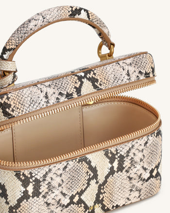 Cleo Borsa con Manico Superiore a Forma di Scatola - Beige
