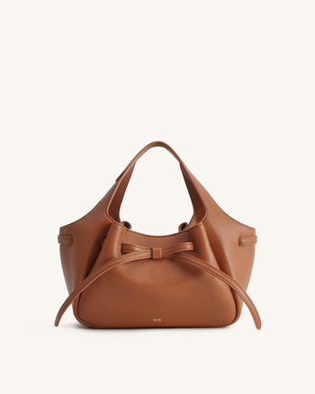 Mabel Borsa Tote con Fiocco Morbido - Marrone Caramello