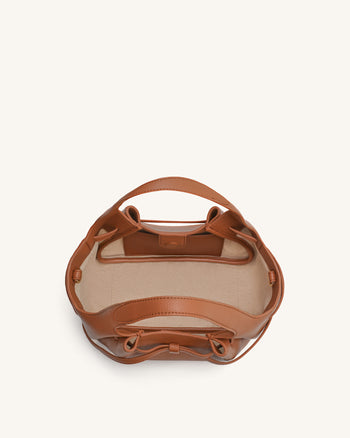 Mabel Borsa Tote con Fiocco Morbido - Marrone Caramello