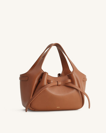 Mabel Borsa Tote con Fiocco Morbido - Marrone Caramello