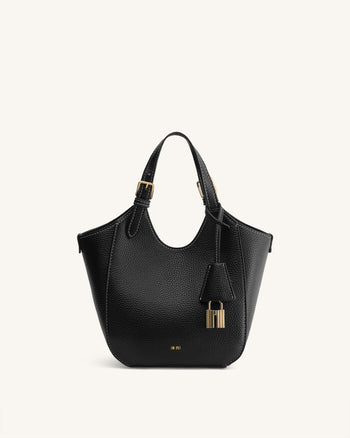 Ines Bolso Tote con Candado - Nero