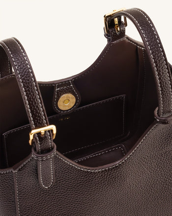 Ines Bolso Tote con Candado - Marrón Oscuro
