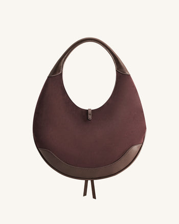 Colette Borsa a mezzaluna hobo in finto camoscio - Marrone scuro
