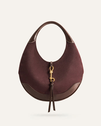 Colette Borsa a mezzaluna hobo in finto camoscio - Marrone scuro