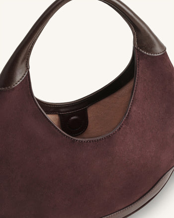Colette Borsa a mezzaluna hobo in finto camoscio - Marrone scuro