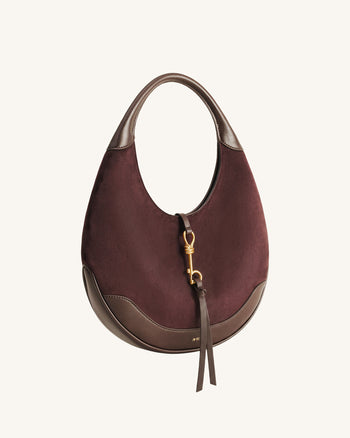 Colette Borsa a mezzaluna hobo in finto camoscio - Marrone scuro