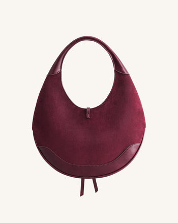 Colette Borsa a mezzaluna hobo in finto camoscio - Bordeaux scuro