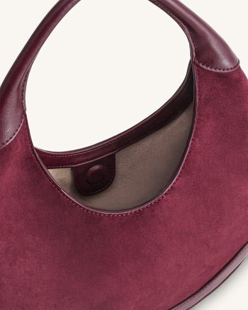 Colette Borsa a mezzaluna hobo in finto camoscio - Bordeaux scuro