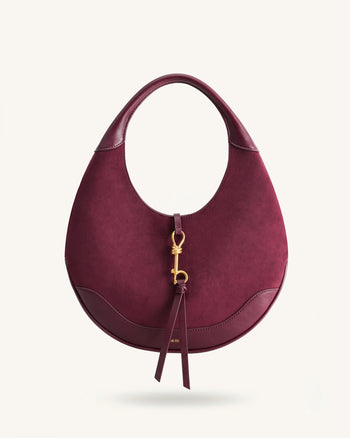 Colette Borsa a mezzaluna hobo in finto camoscio - Bordeaux scuro