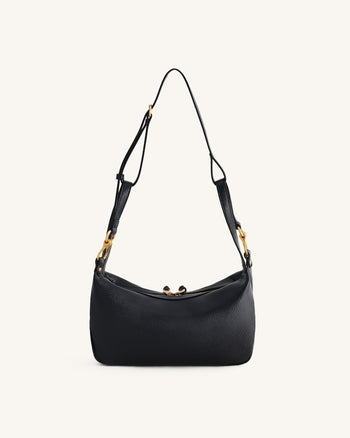 Selia Borsa a tracolla in pelle martellata - Nero