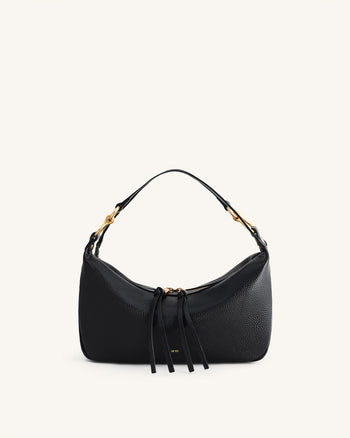 Selia Borsa a tracolla in pelle martellata - Nero