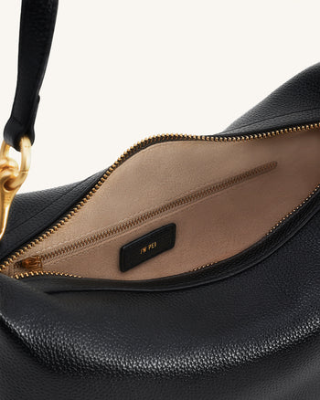 Selia Borsa a tracolla in pelle martellata - Nero
