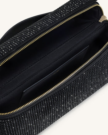 Thea Borsa con Manico Superiore in Cristallo Artificiale - Rosso