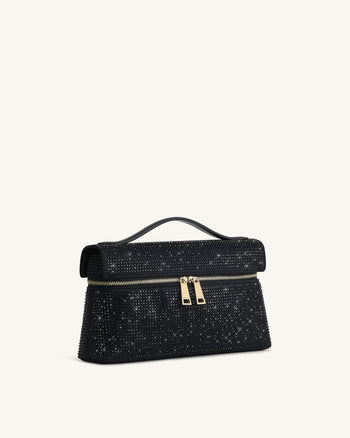 Thea Borsa con Manico Superiore in Cristallo Artificiale - Rosso