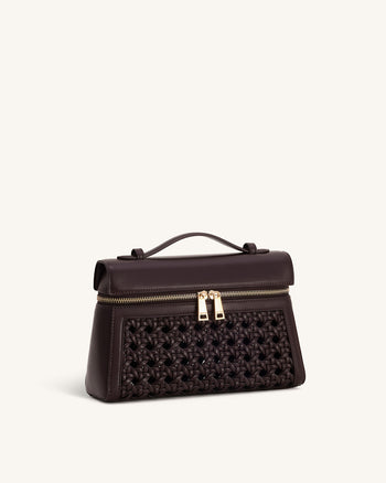 Thea Borsa a Mano Grande Intrecciata - Rosso Scuro