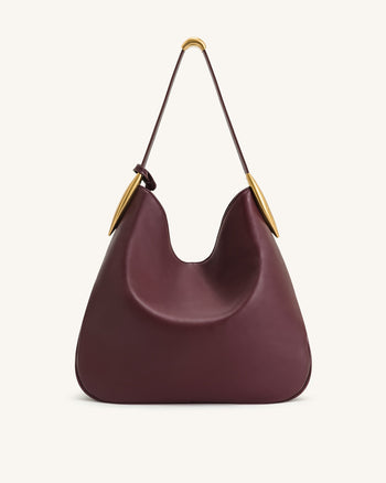 Nina Borsa Hobo con Ciondolo in Metallo - Bordeaux