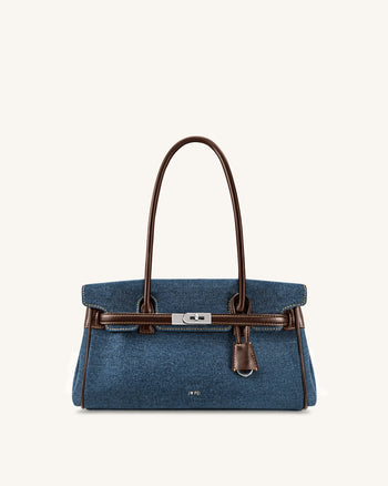 Yara Borsa a spalla in denim - Blu