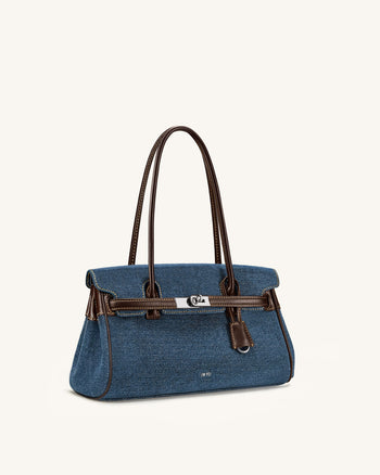 Yara Borsa a spalla in denim - Blu