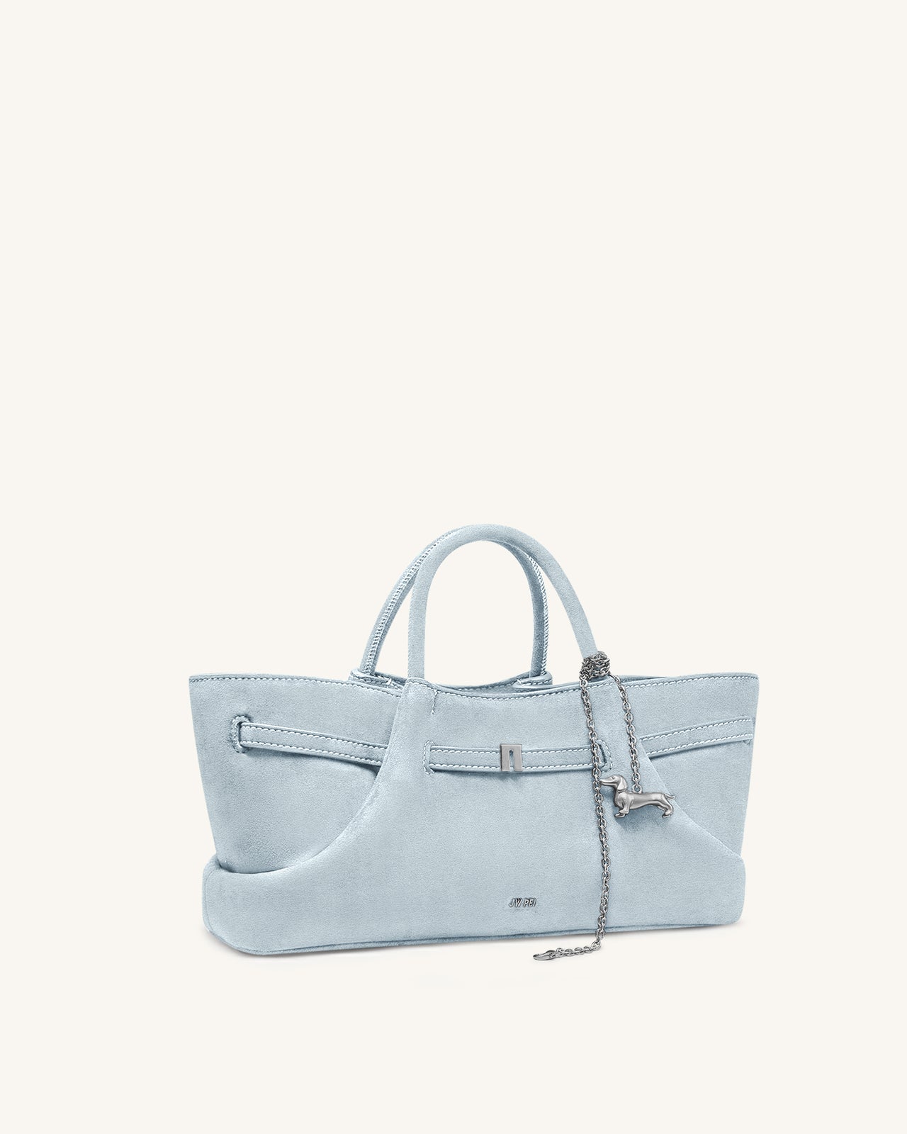 Maeve Borsa tote in ecopelle scamosciata con ciondolo metallico a forma di bassotto - Blu