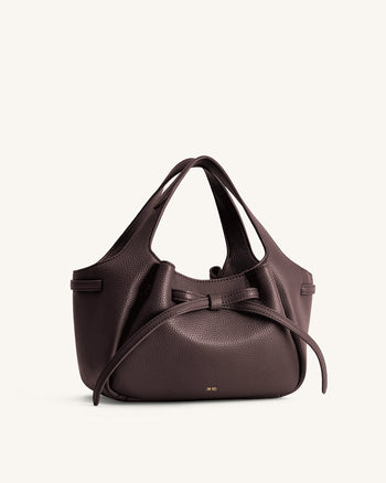 Mabel Borsa Tote con Fiocco Morbido - Marrone Scuro