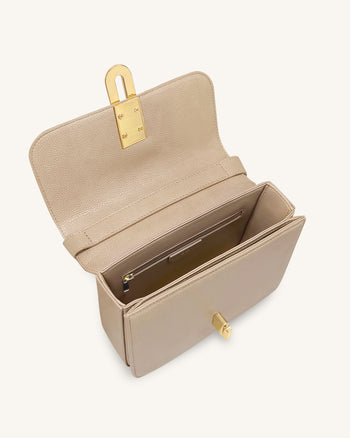 Evania Borsa a spalla granata con chiusura a lucchetto - Cachi