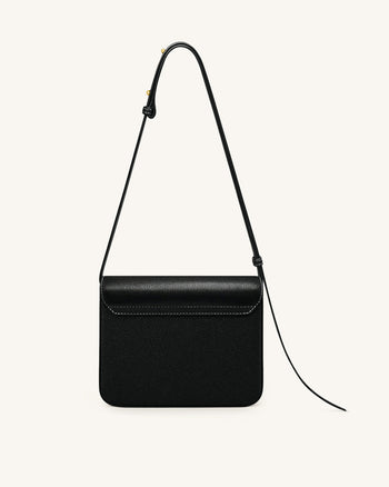 Evania Borsa a spalla granata con chiusura a lucchetto - Nero
