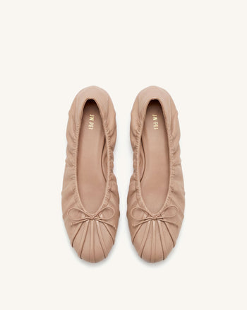 Solenne Ballerine arricciate con coulisse - Kaki