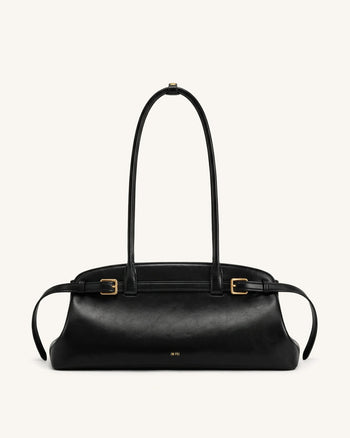 Arden Borsa a spalla East-West con dettaglio cintura - Nero