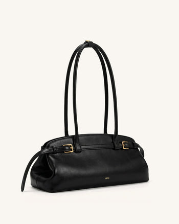 Arden Borsa a spalla East-West con dettaglio cintura - Nero